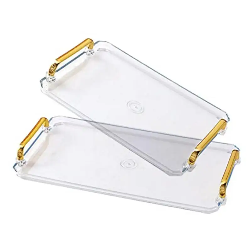 Small&Large Serving Tray with Handles Valet Tray Plastic Serving Tray for Party Kitchen Bathroom Dessert Table Cupcake Display