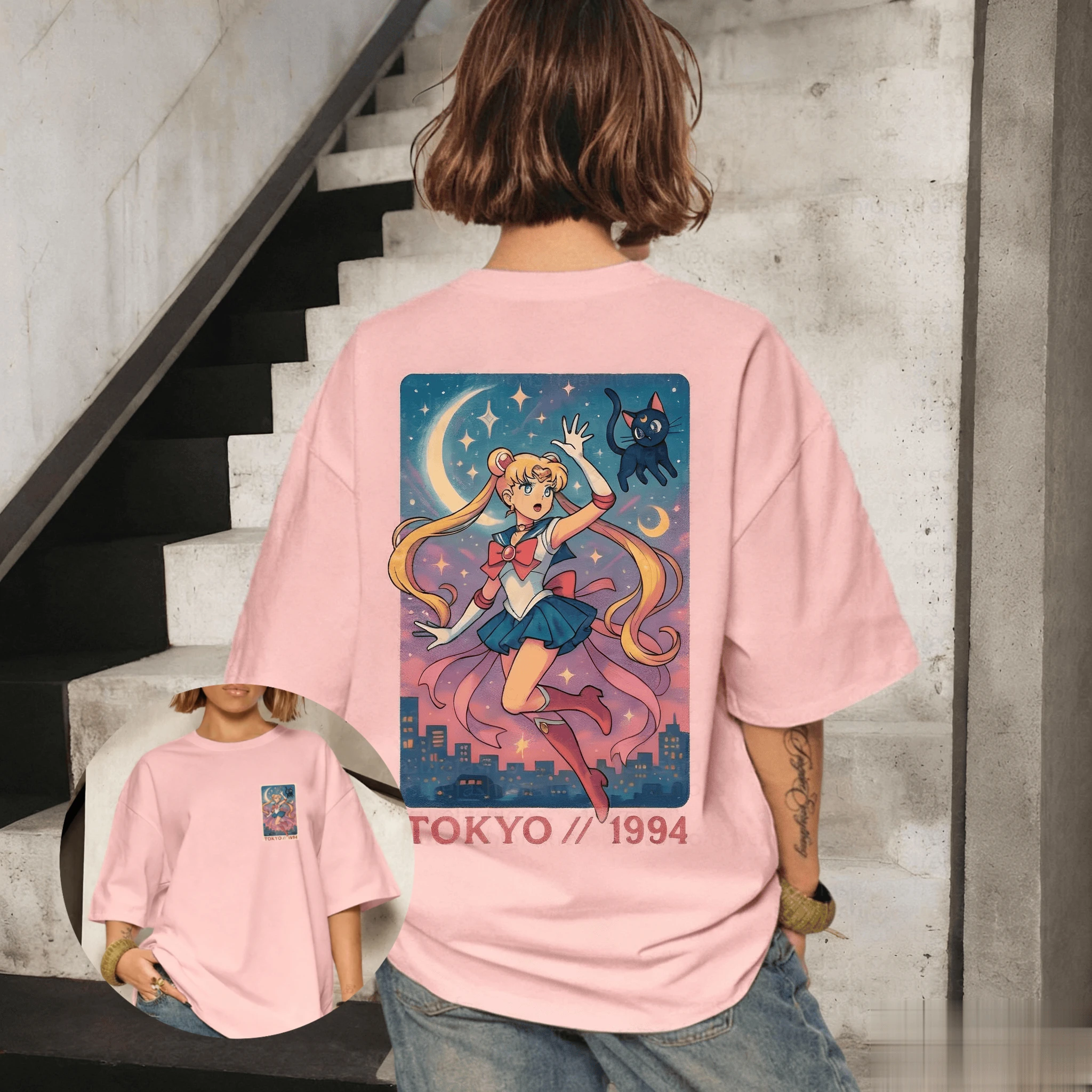 2026 Neues Sailor Moon Anime Grafik T-Shirt für Männer und Frauen Vintage Kurzarm-Shirt Lässige Streetwear Sommer Grafik-Top Y2k Kleidung