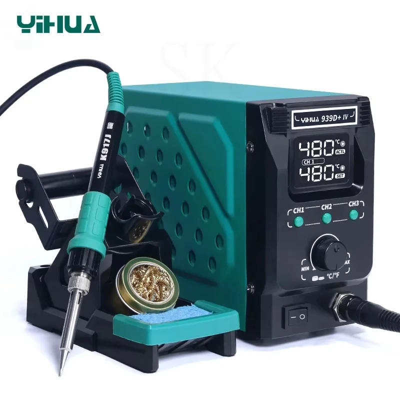 YIHUA 939D + IV Tavolo di saldatura intelligente ad aria calda Alimentatore Saldatore Saldatura per smontaggio per riparazione di telefoni cellulari