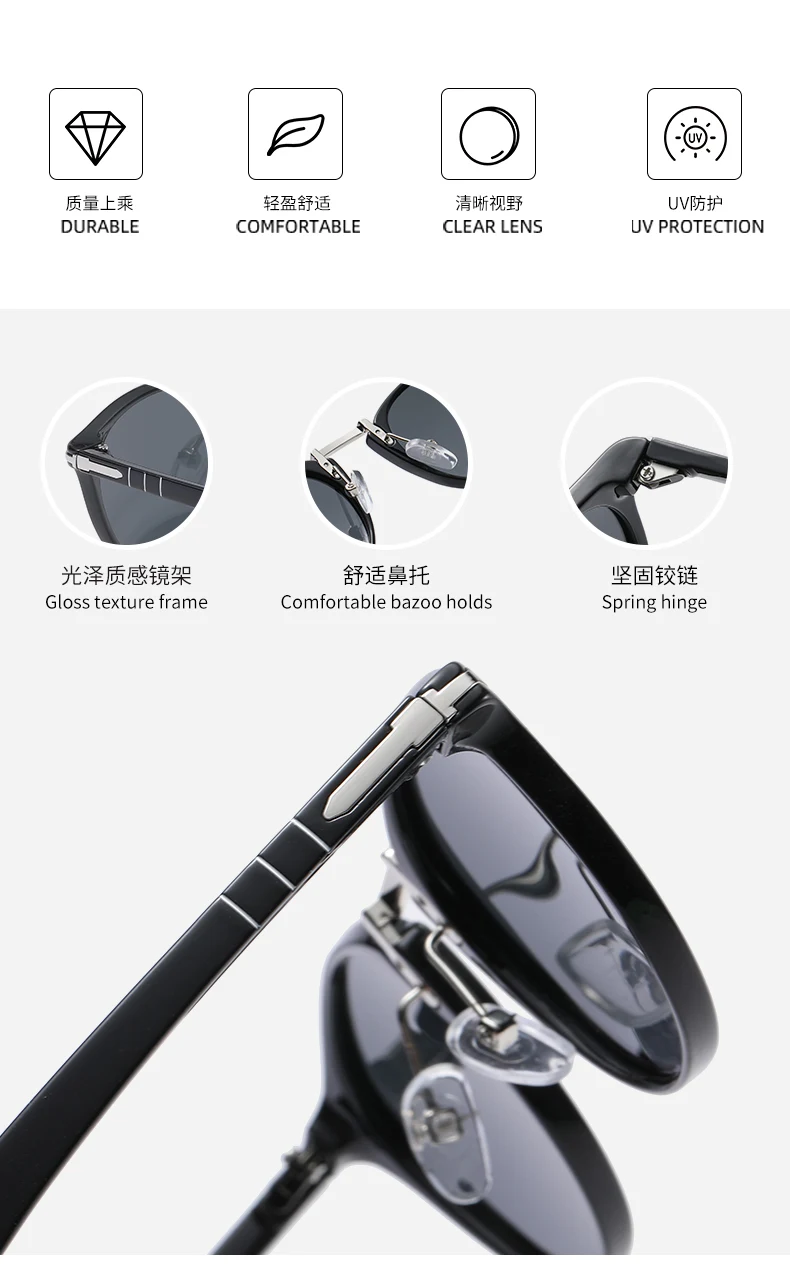 2023 Top Fashion Style Men Polarized Driving Sunglasses Vintage Classic Sun Glasses Oculos De Sol Masculino 3107 image 3