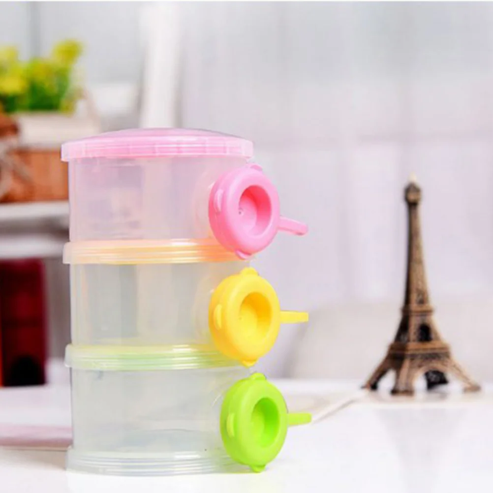 

3 Layers Baby Milk Powder Dispenser Portable Stackable Snack Container Travel Formula Storage Box for Baby Feeding