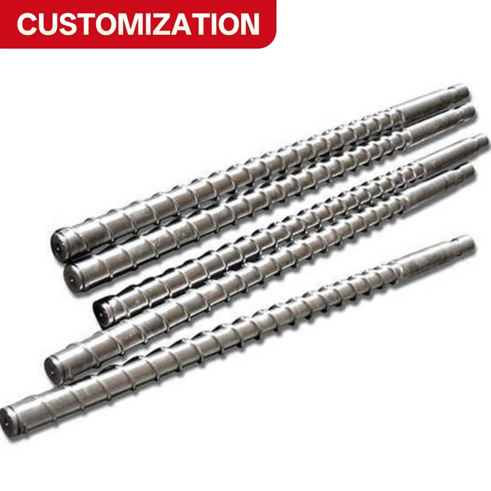 Custom Bimetallic Injection Screw for PA PC PBT Engineering Plastics High Wear‑Resistant Screw Shaft for Plastic Injection Mold