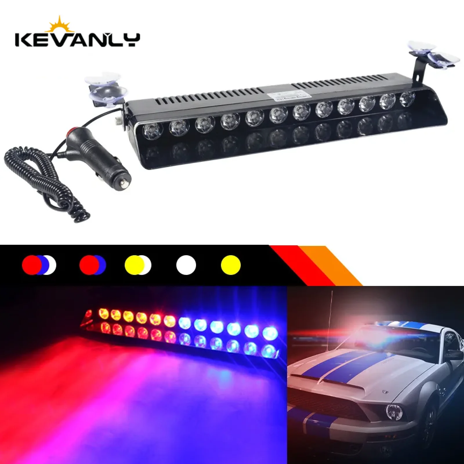 

12LED Emergency LED Strobe Light Police for Car Truck Red Blue Amber White LED Flasher Beacon Warning Lamp Car Light Assembly