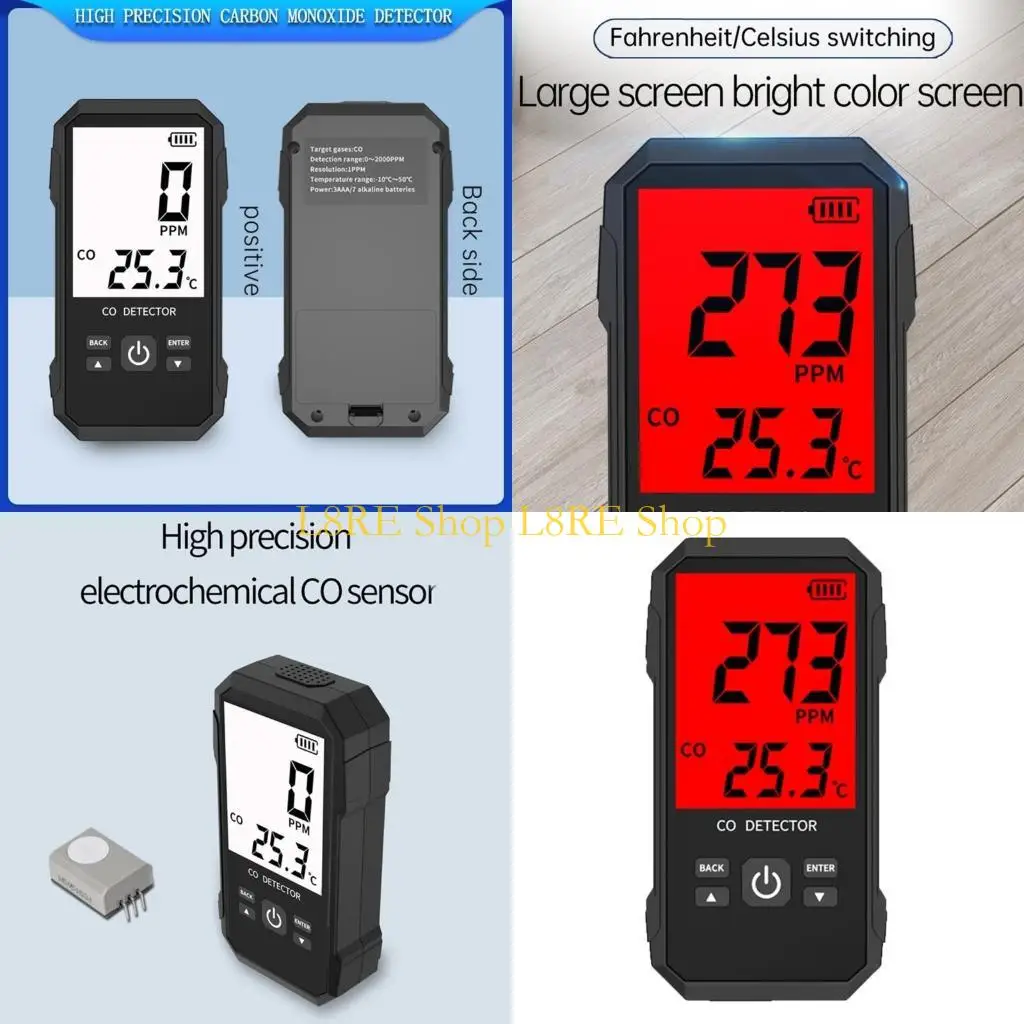 L8RE Carbonicoxide تركيز غاز غاز كاشف بروبان تسرب الكشف عن أداة الكشف
