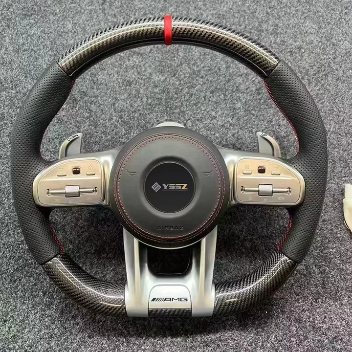 

Factory Stock Carbon Fiber Leather Steering Wheel for Mercedes AMG GT 63 In-Stock Automotive Product