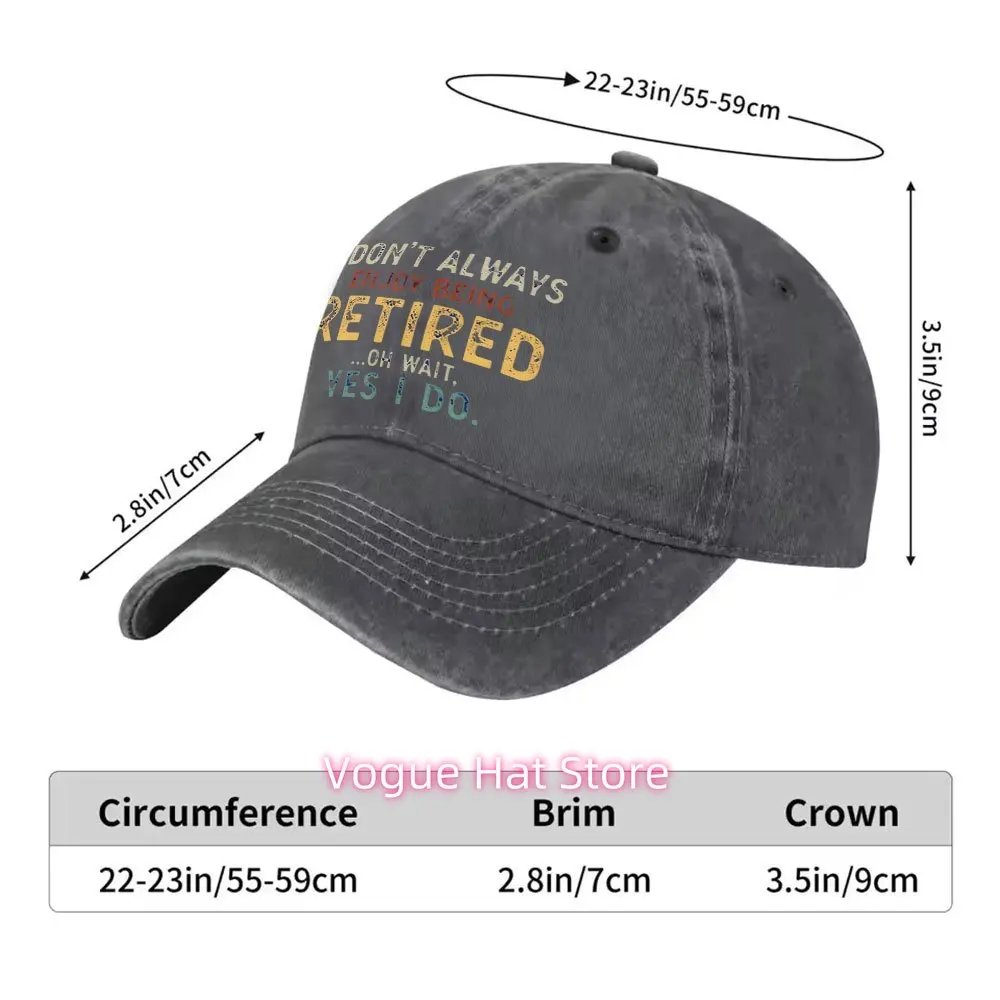 1pc Casual Versatile Retirement Life Print Washed Baseball Cap, Suitable for Golf, Casual Wear And Outdoor Activities, Unisex Go