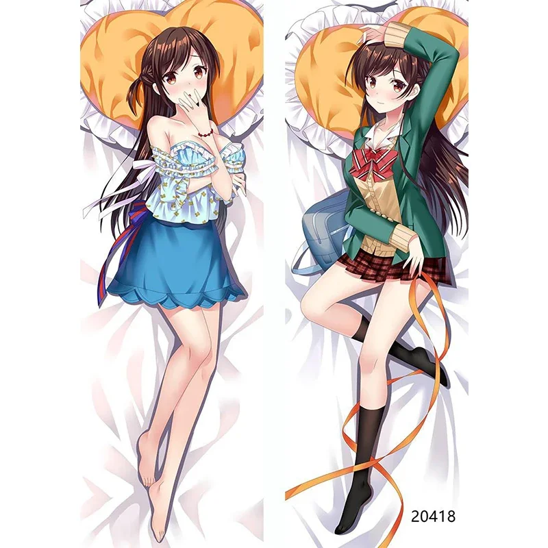 Anime Rent A Girlfriend Mizuhara Chizuru Dakimakura Hugging Body Pillow Case Sarashina Ruka Sakurasawa Sumi DIY Pillow Cover