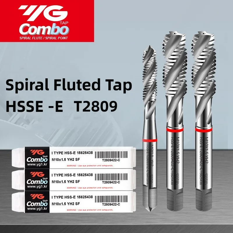 YG HSSE Metric Spiral Fluted Tap M2M2.5M3M4M M6M8M10M12M14M16 X0.45 X0.8 X1.5 Machine Screw Thread Taps For Blind Hole Tapping