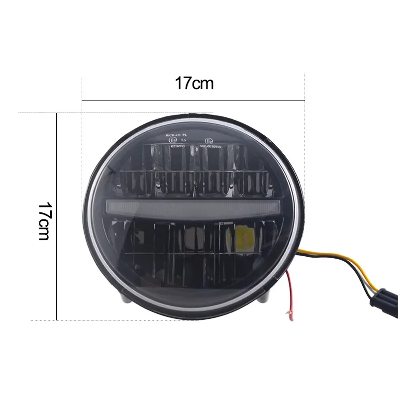 High Light Effect Motorcycle Black LED Headlight Assembly High/Low Beam For Vespa