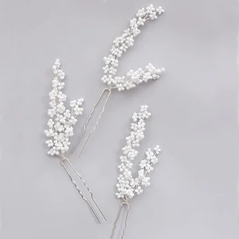 Winzige Perlen Braut Haarnadeln Clips Gold Silber Farbe Perlen Hochzeit Haar teile Frauen Accessoires hand gefertigt