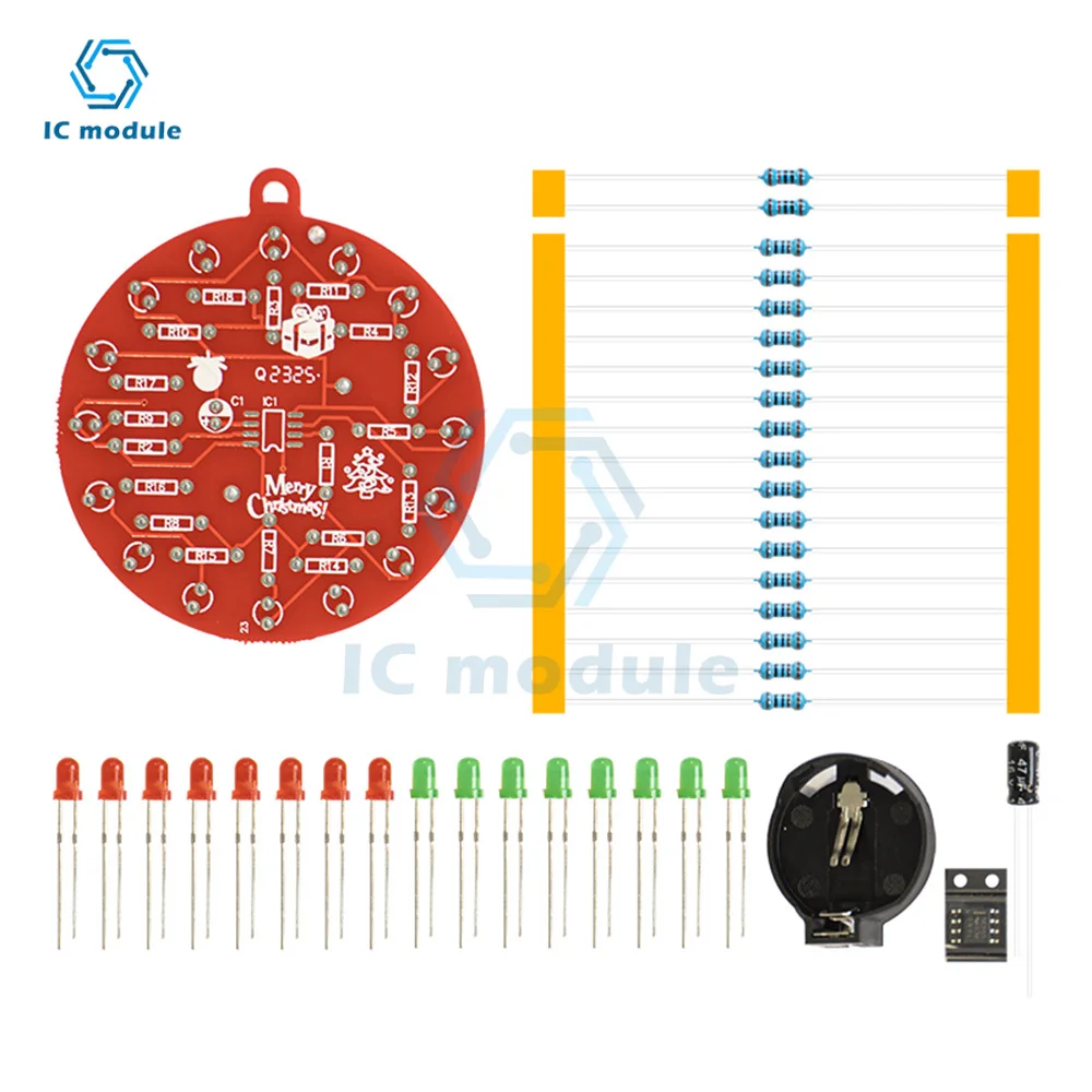 LED Árvore de Natal Decoração, DIY Kit, luz intermitente, pingente, PCB Circuit, Welding Practice, Novice, Welding, Ensino, Formação, Ne555