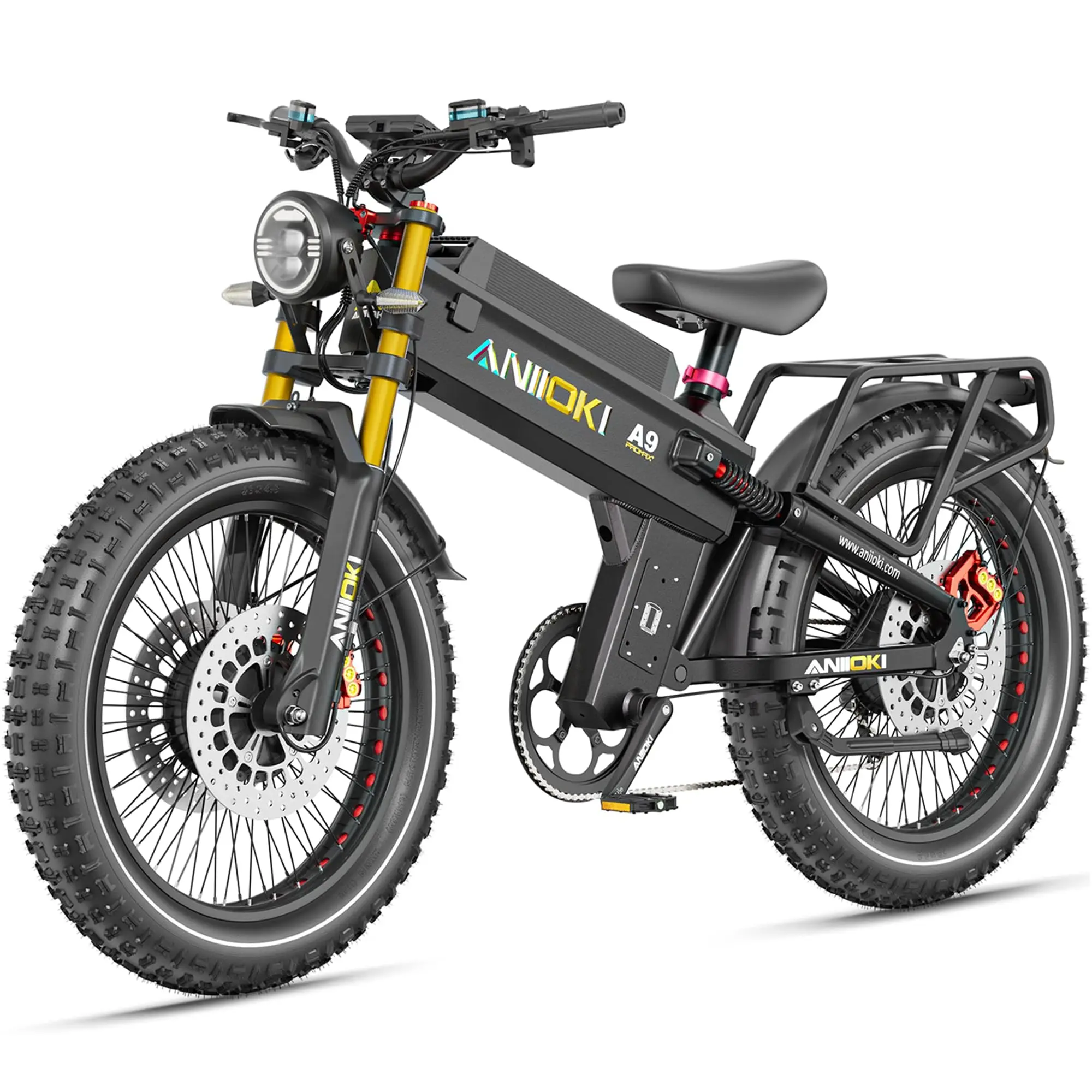 6000/7000W Dual Motor Electric Bike,46MPH 300Miles Long Range eBike,60/72V 70Ah/80Ah Battery,7-Speed,26×4.8" Fat Tire El