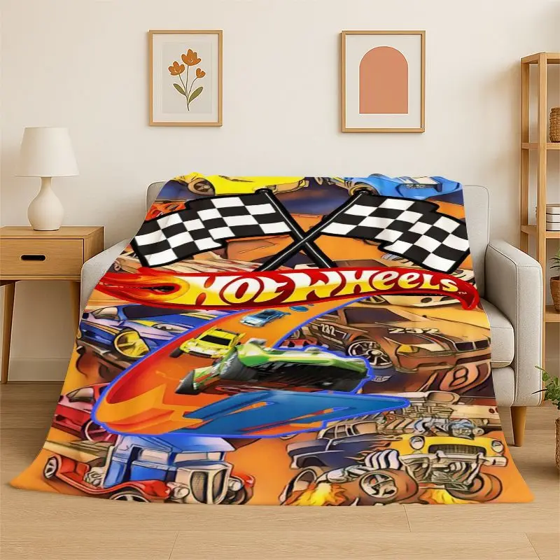 Racing Car H-Hot Wheels MOTO Soft Flannel Throw Blanket,Warm Cozy Blanket for Bed,Couch,Sofa,Bedroom,Living Room,Travel,Picnic