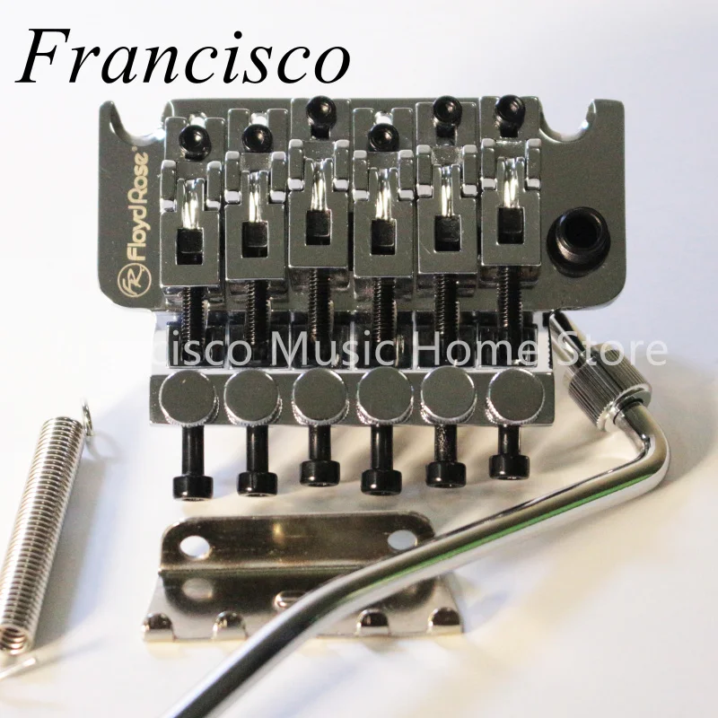 

Flydrose Origin Genuine Double Shake Electric Guitar Bridge Treble System White Steel Base and Its Full Set of Accessor