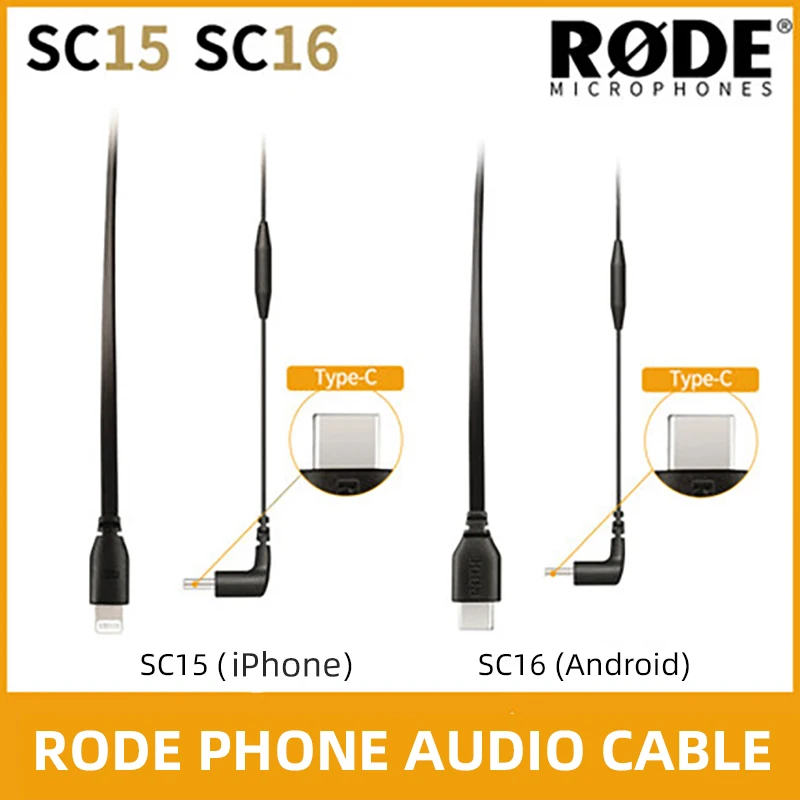 RODE SC15 SC16 SC11 DCS-1Cable Adapter Connector USB-C to Type-C  Lightning Cable for iPhone Android Smartphone Microphone Cable