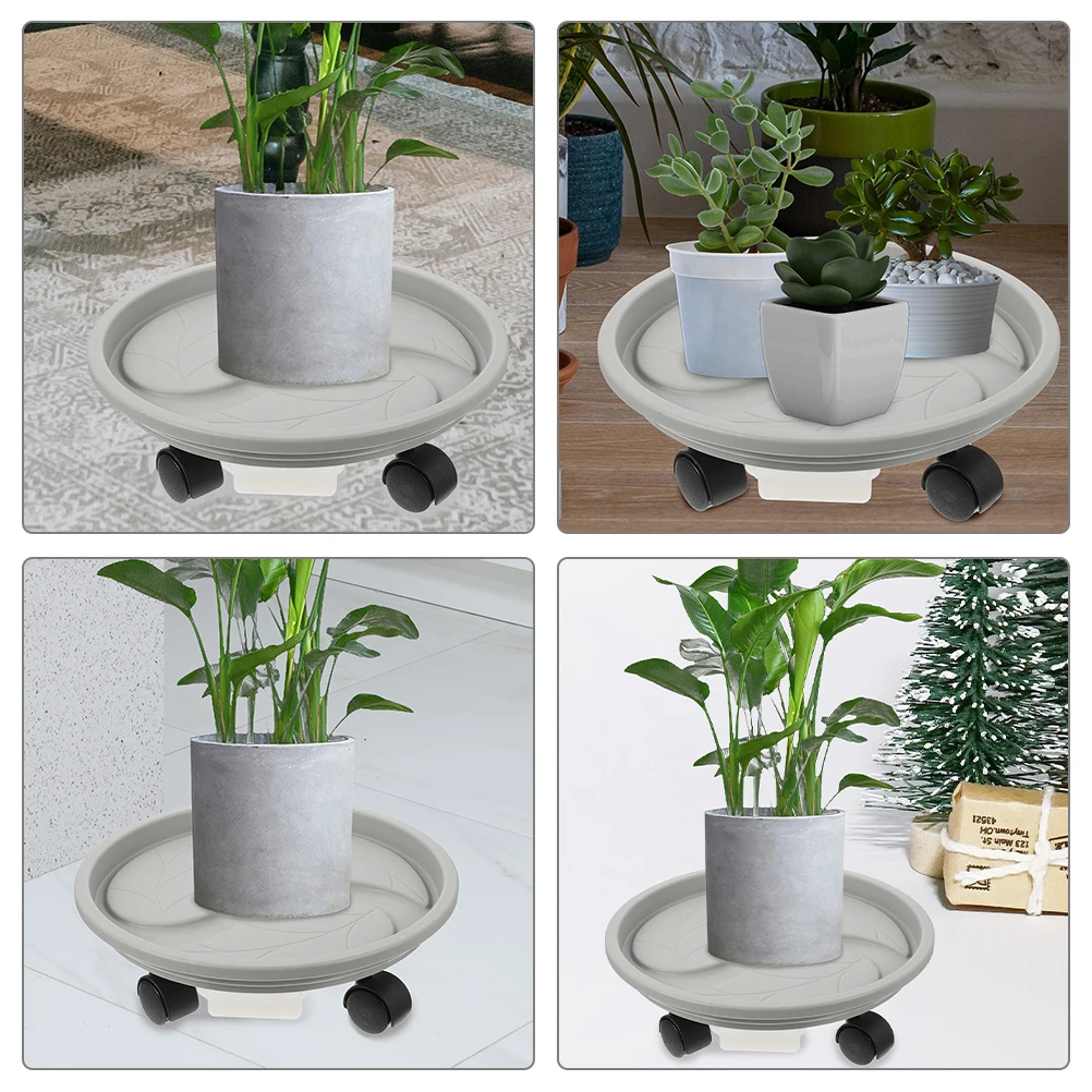 

Flowerpot With Wheels Plastic Plant Tray For Indoor Outdoor Movable Rolling Base Water Container Gardening Pot Tray