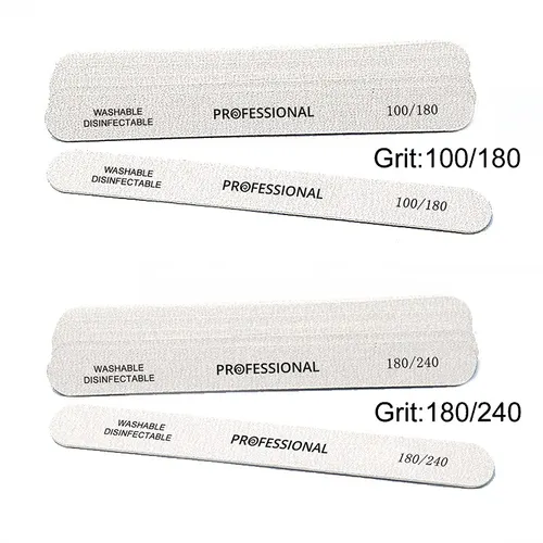 Imagen 2 del producto 100 Pzs de Lima de uñas de madera, Lima profesional, Lima de 100/180/240 doble cara para manicura de salón, pedicura UV, gel