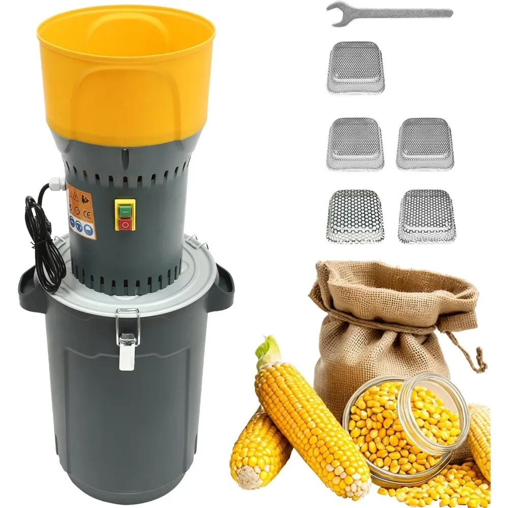

farm grain mill grinder with 5 filter mesh adjustable, electric feed grain grinder, for wheat, corn, spice, animal feed & home