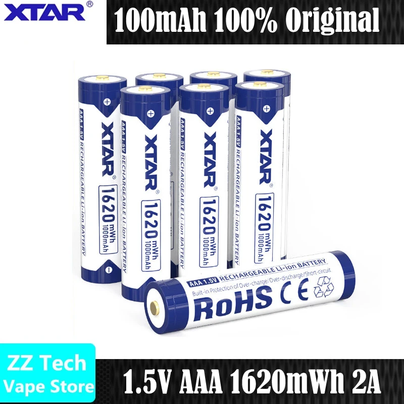 4/8pcs Original XTAR 1.5V AAA 1620mWh 1000mAh 2A Discharge Rechgable Lithium Battery 1200 Times Cycle Life Protected Cel