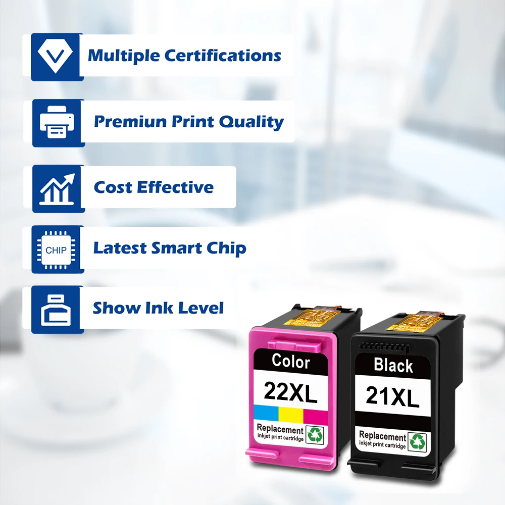 ShinColor HP 21 22 XL 21XL 22XL Color Remanufactured Inkjet Ink Cartridge For HP 3940 3920 Printer