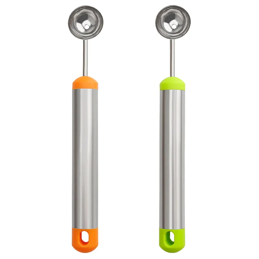 

2 Pcs Ice Cream Watermelon Scooper Spoon Digging Stainless Steel Kitchen Baller Fruit