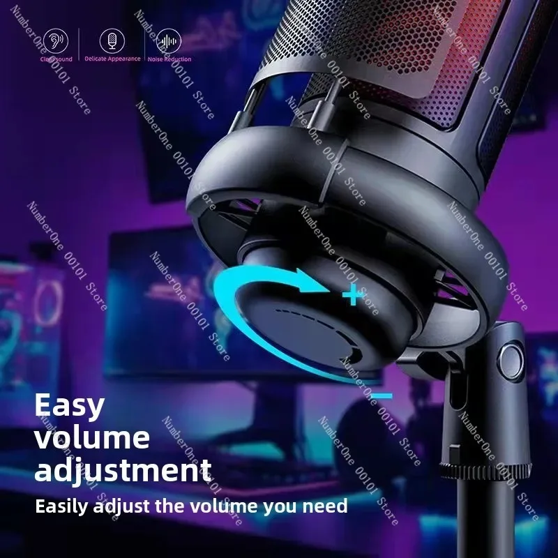 USB Condenser Microphone Cardioid for Gaming Live Streaming Recording PC Microphone Kit