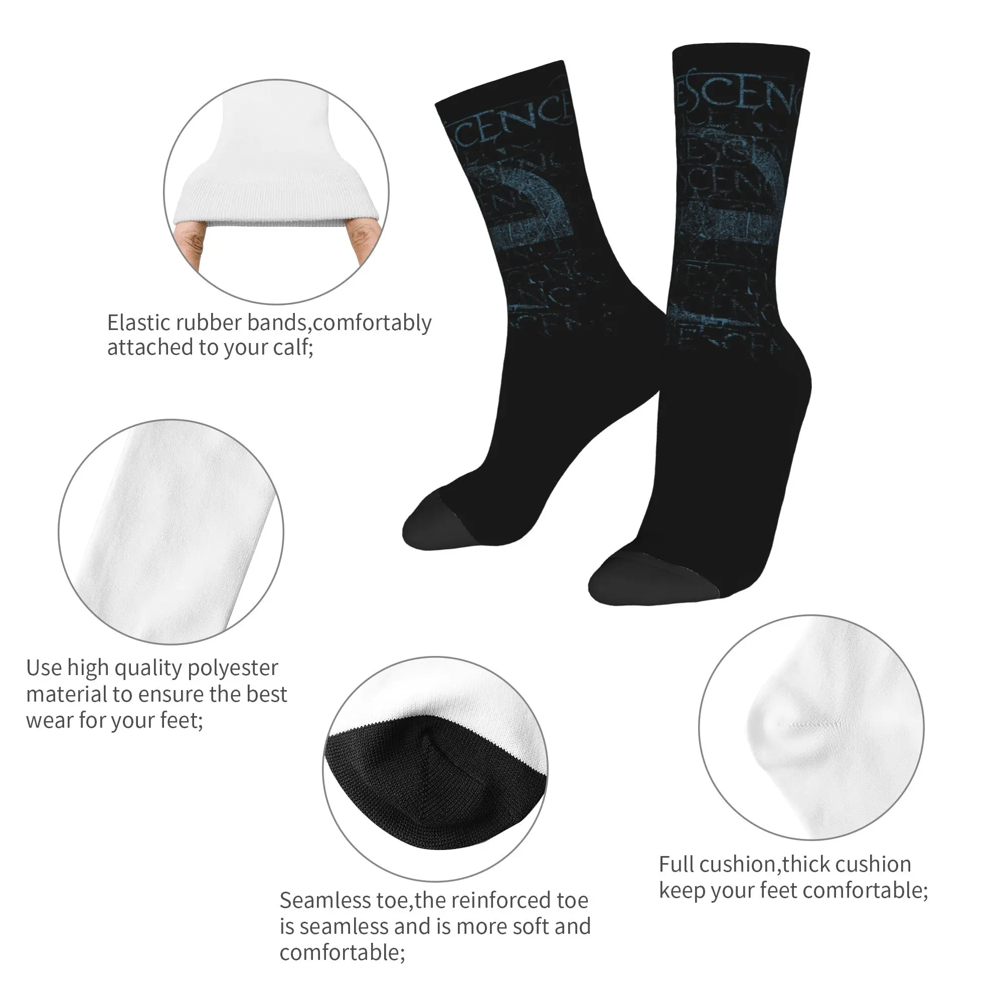 Evanescence Logo Box Socks Men Women Polyester Funny Happy  Socks Novelty Spring Summer Autumn Winter Middle Tube Socks Gifts