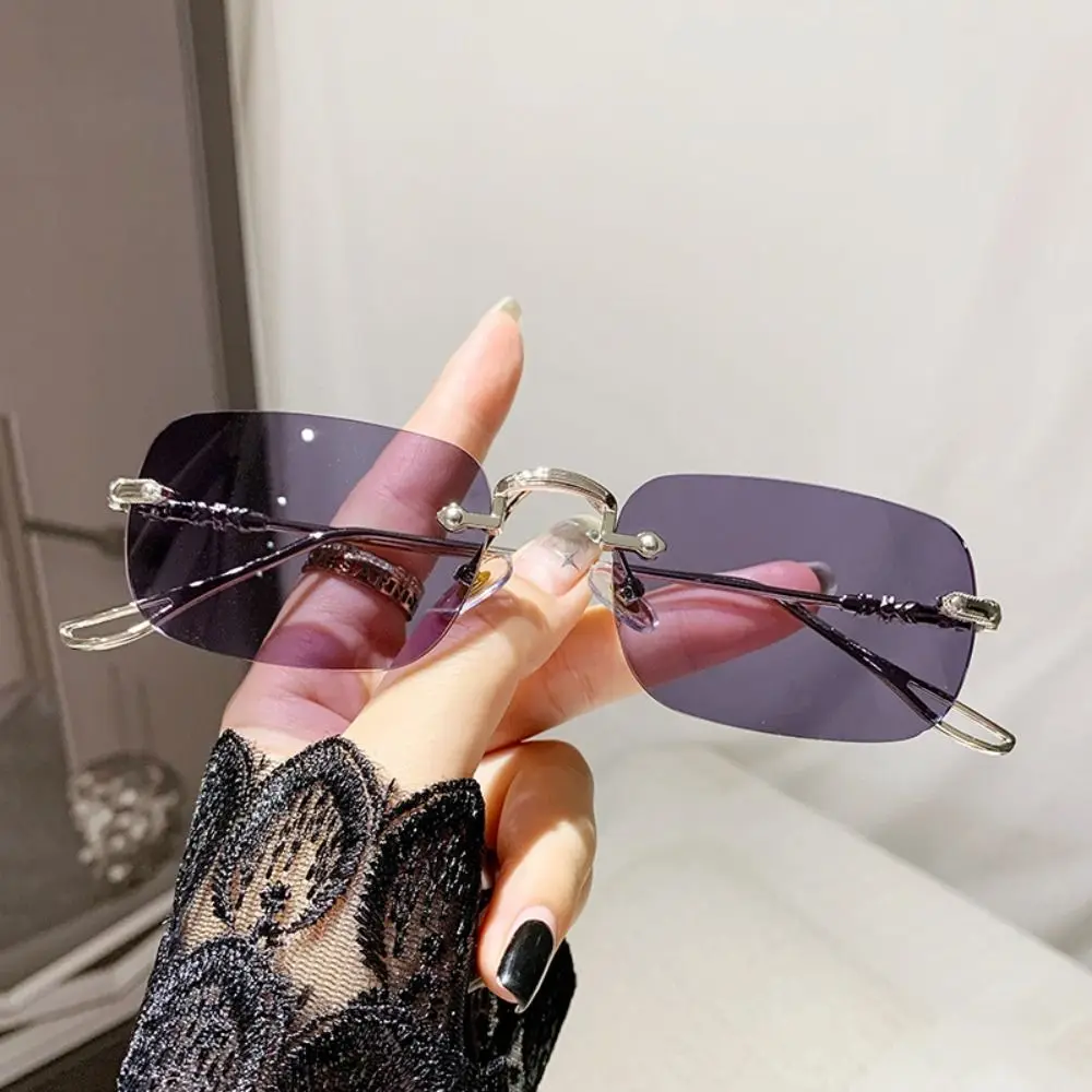 

Blue Ray Blocking Anti Radiation Glasses Eye Protection Ultralight Photochromic Glasses Rimless Eyeglass Frame Frame Eyewear