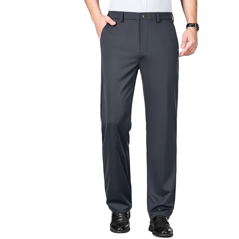 

Men's Fashion Suit Trousers Spring Summer Lightweight Business Casual Straight Pants Versatile for Streetwear Home Office Wear