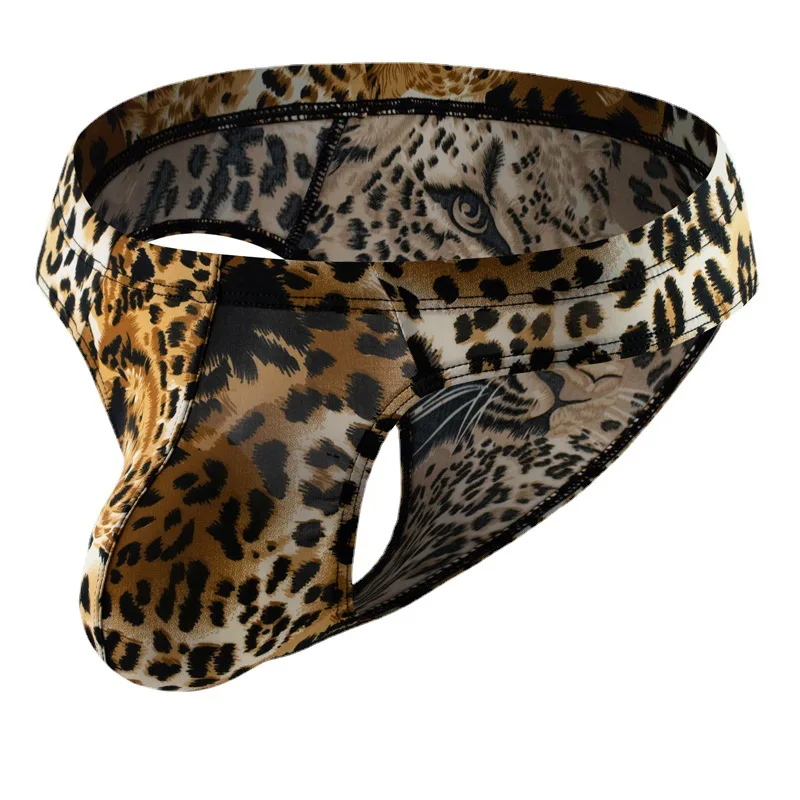 

Leopard Print Tanga for Men Sexy Low Waisted U Convex Pouch Underwear Snake Print Gays Erotic Hip Lift Underpants Homme Knickers
