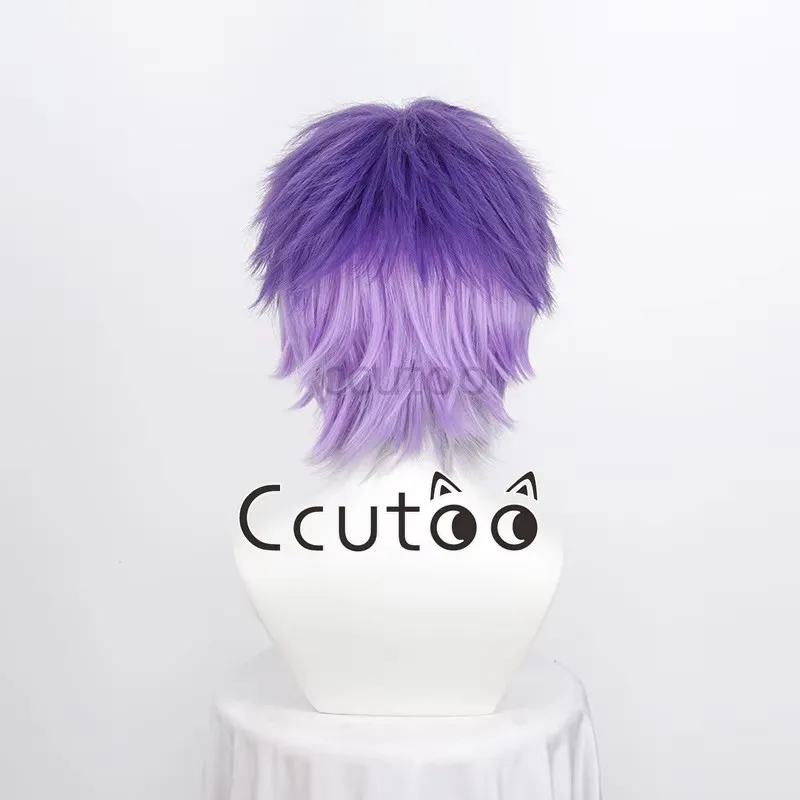 

Аниме Diabolik Lovers Sakamaki Kanato парик для косплея мужские короткие фиолетовые Ombre термостойкие парики из синтетических волос + бесплатная шапочка для парика