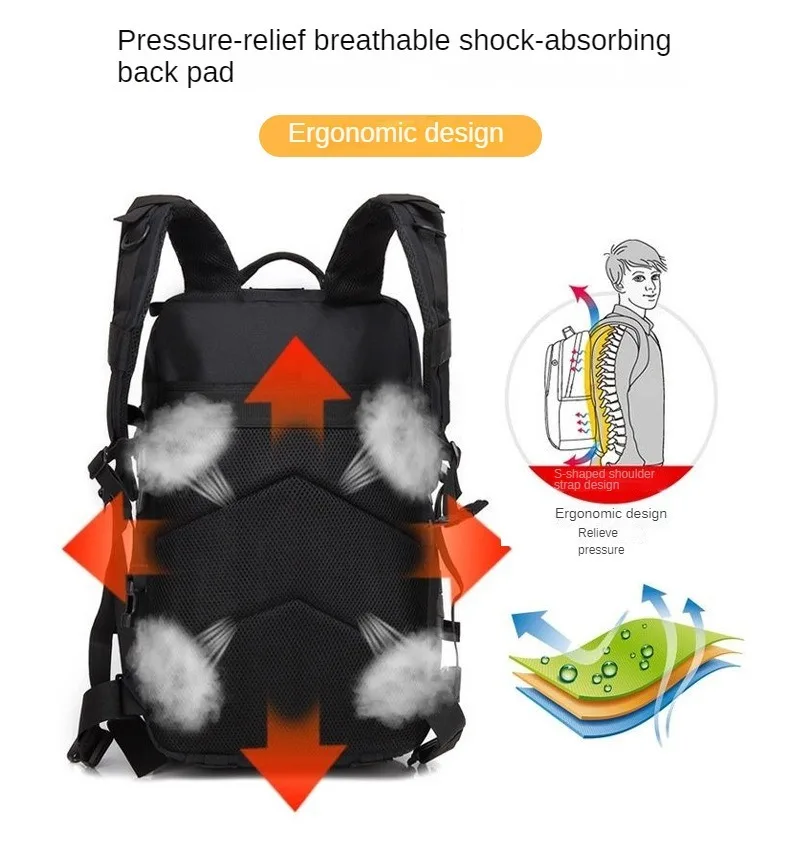 Sac à dos de camping et randonnée pour hommes et femmes, sac à dos de voyage de grande capacité, sac multifonction étanche pour sports de plein air