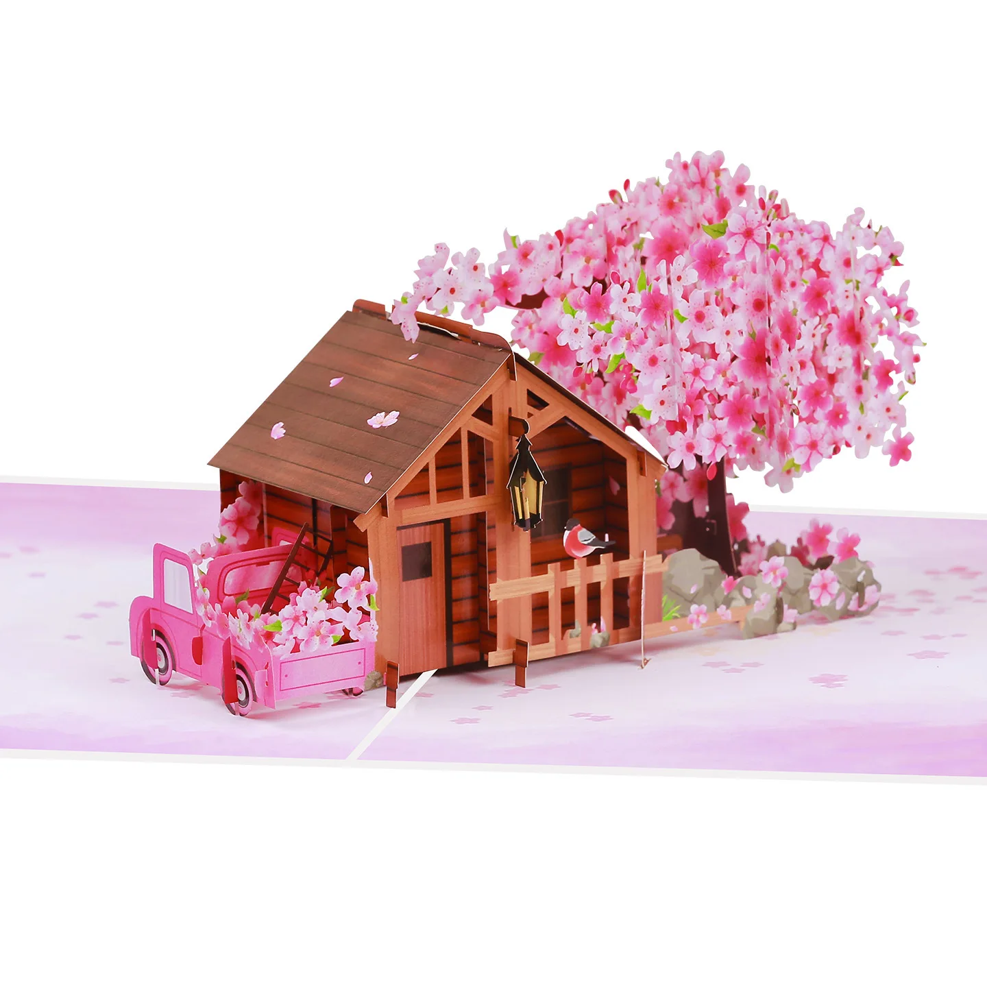 10 tarjetas de invitación 3D Pop-Up hechas a mano con diseño de flor de cerezo para baby shower, agradecimiento, Navidad, boda, cumpleaños, regalo.