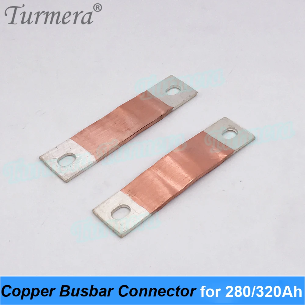 Turmera 12V 48V Rail Lifepo4 Batterij Flexibele Zuiver Koper Connector 400A Hole Hole 74Mm Voor 280Ah 320Ah Lifepo4 Batterij Gebruik