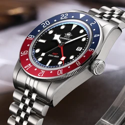 ADDIESDIVE GMT Quartz Watches Bubble Mirror Glass AD2044 Men's Sport Diver Watch 20Bar Waterproof Super Luminous Man WristWatch