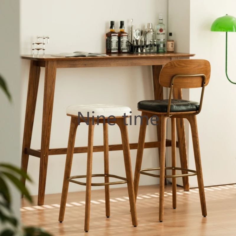 

Retro Wood Bar Chairs Square Library Wrought Dining Counter Height Bar Stool Cushions Reinforce Cadeira Ergonomica Furniture