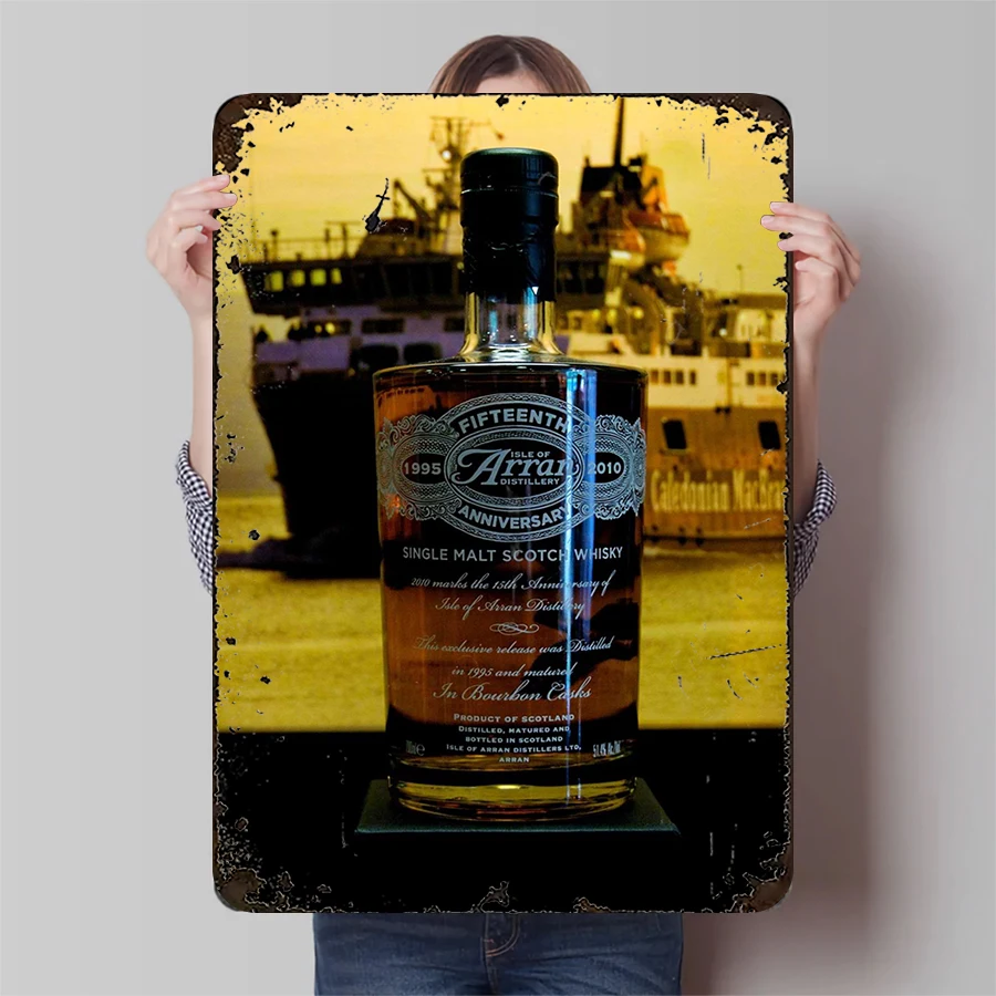 Destilería de la Isla de Arran Quinto Aniversario 1995-2010 Whisky escocés de malta individual mataturado en ataques Bourbon