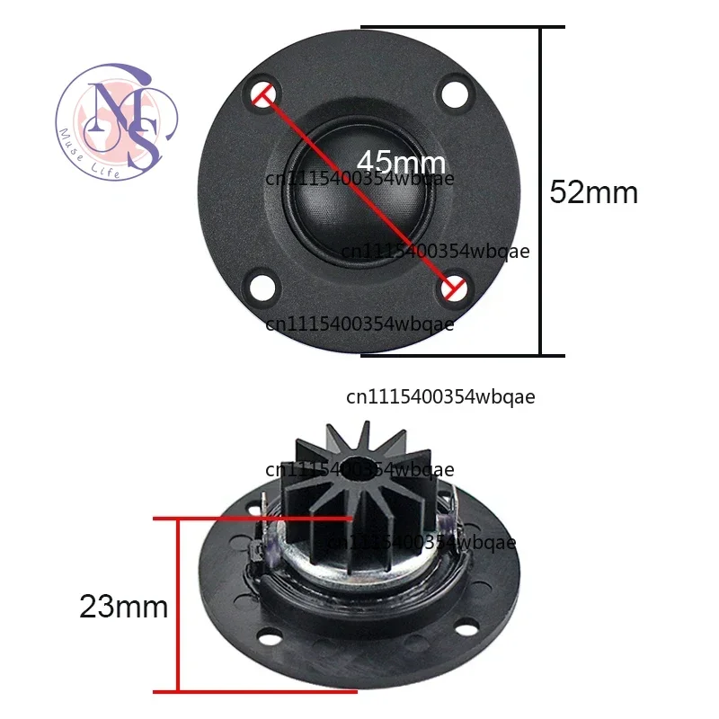 1 Inch Tweeter Speaker 6 ohm 30W Hifi Soft Dome Silk Film Treble Loudspeaker Neodymium Toothed aluminum heat sink 2pcs