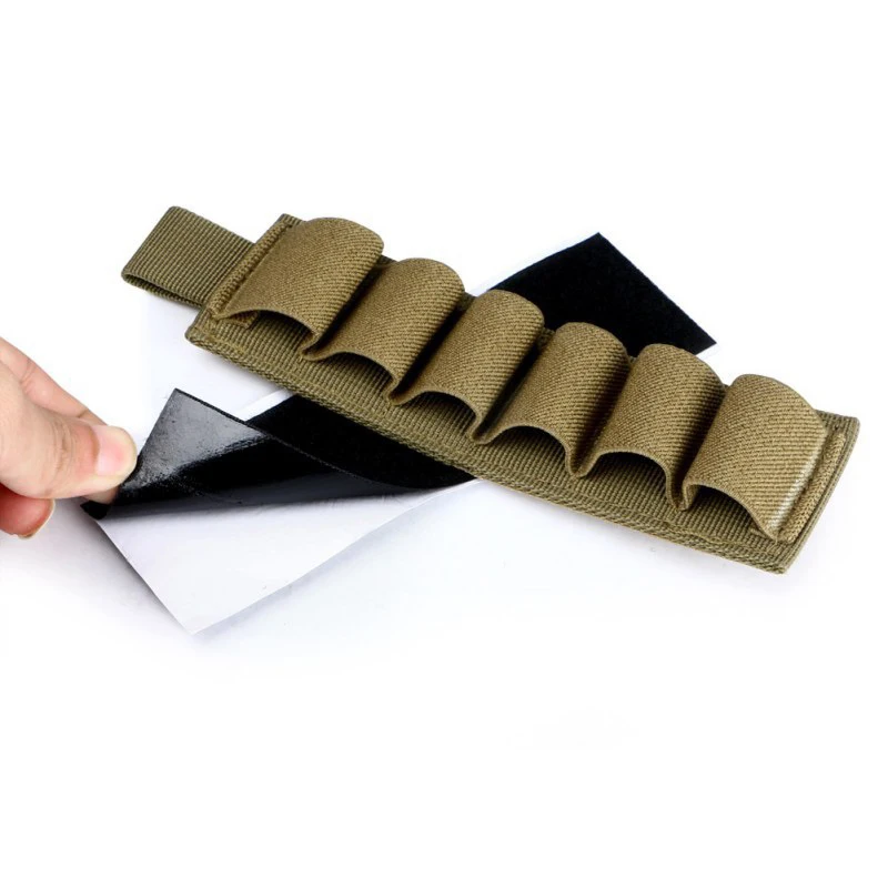 6 Rounds Tactical Shotgun Shell Pouch Molle Ammo Bag Hook&Loop Holder 12-Gauge Cartridge Bag Rifle Stock Hunting Accessories view 3