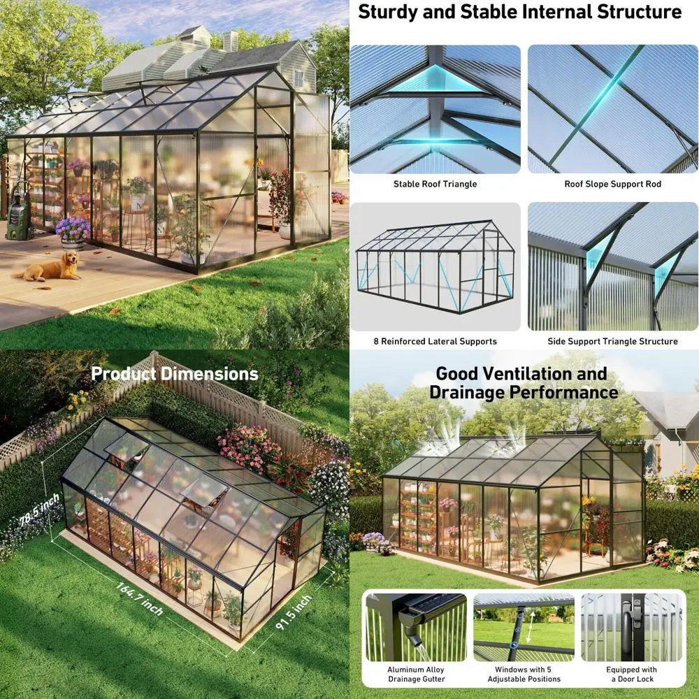 

Сверхмощная уличная поликарбонатная теплица с защитой от ультрафиолета и ветрозащитной алюминиевой рамой для рочного садоводства