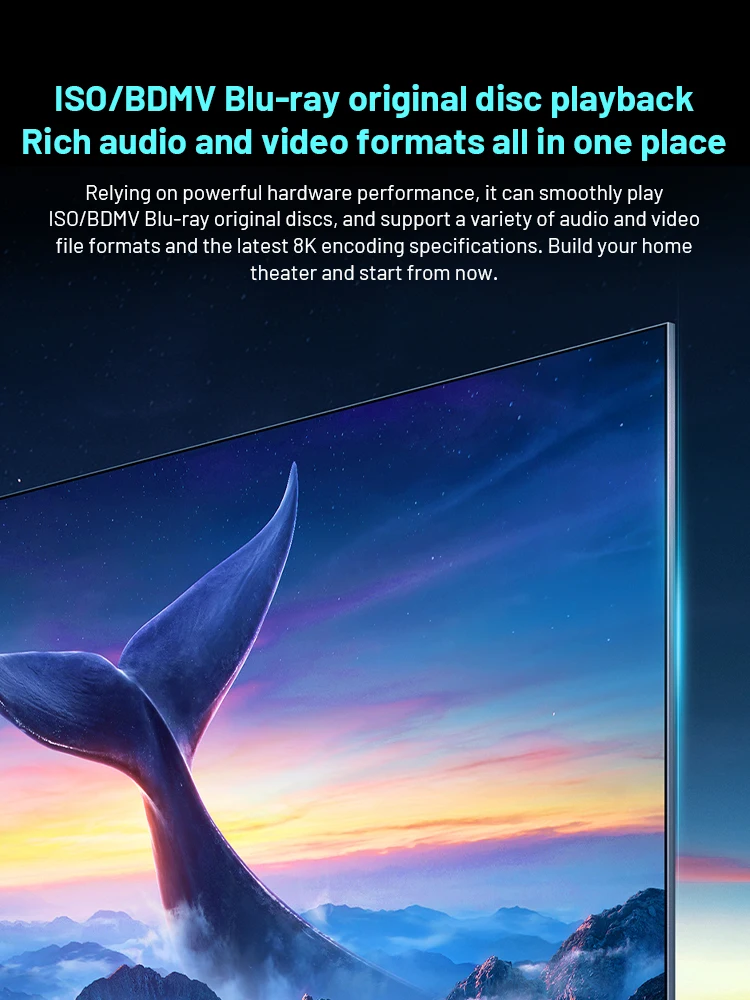 Kinhank K9Pro Android TV 12.0 Box для 8K при 60 кадрах в секунду 8 грамм + 64 грамм BD плеер Монтаж крутой плакат Настенный HD гигабитный интерфейс киноплеер