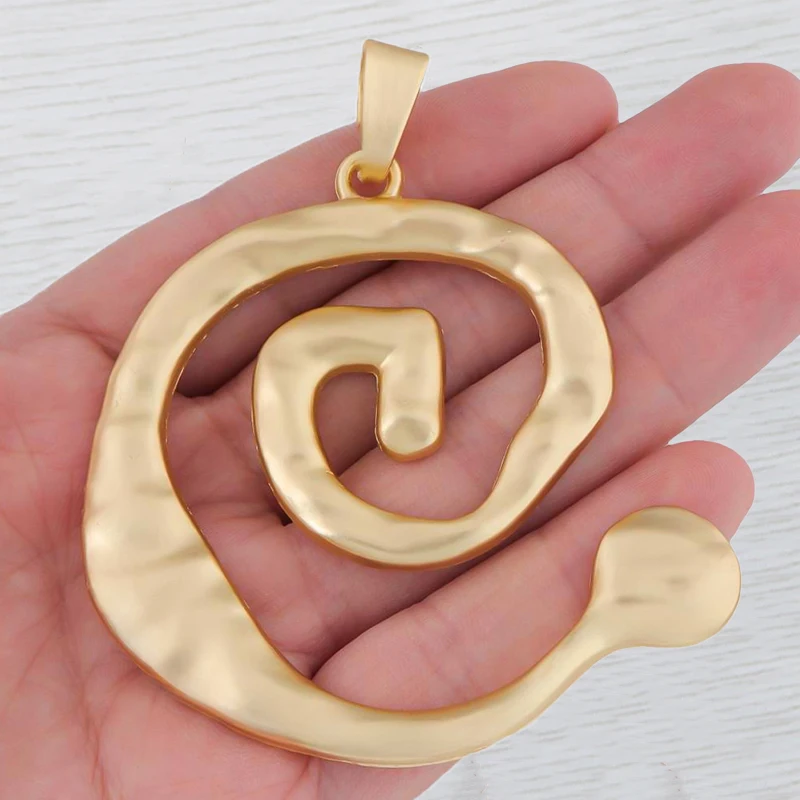 

1 x Matte Gold Color Spiral Vortex Personalized Charm Pendant For DIY Jewellery Necklace Making Fashion Accessories Materials