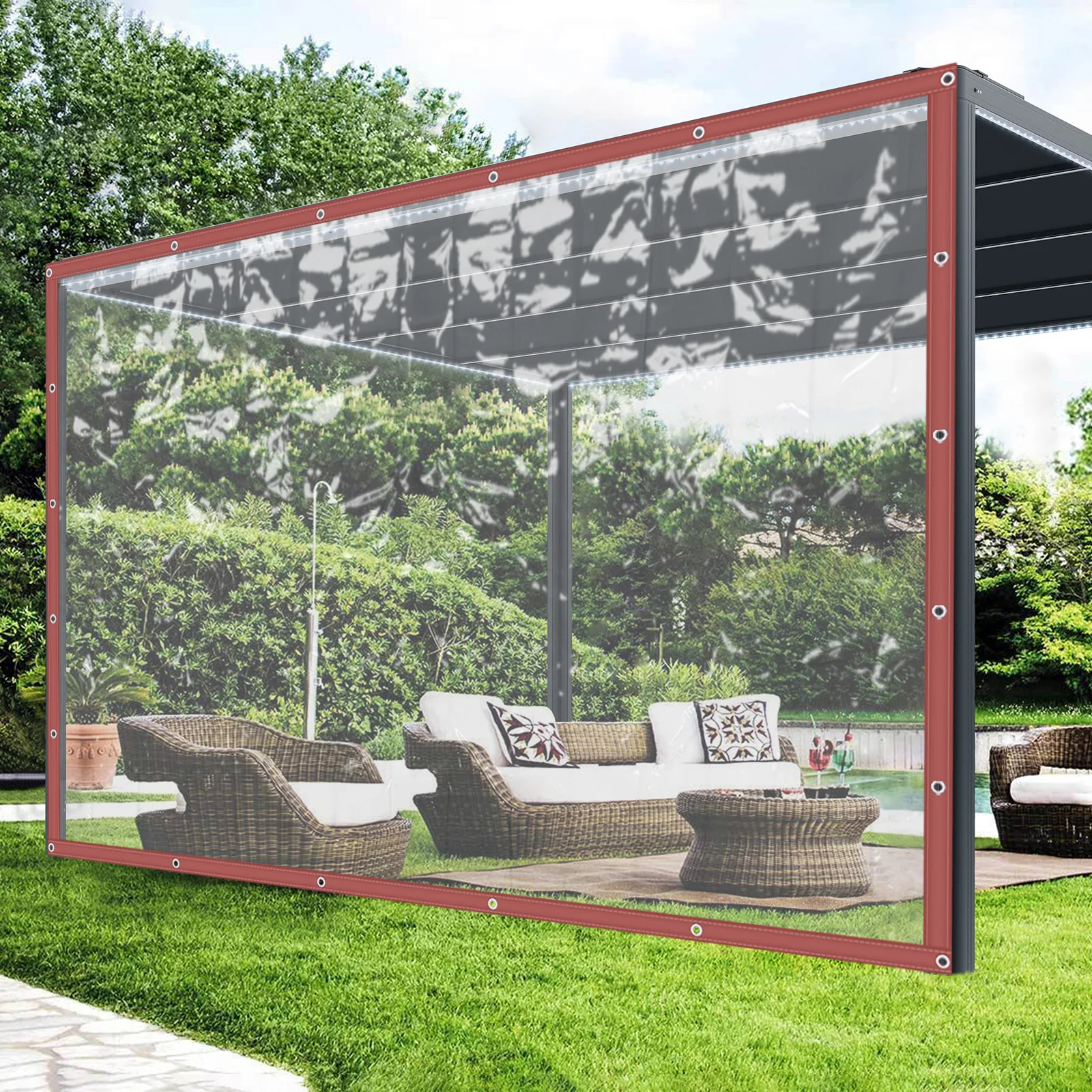 

Transparent Tarpaulin Made Of High-Quality PVC Material Rainproof Sturdy and Durable