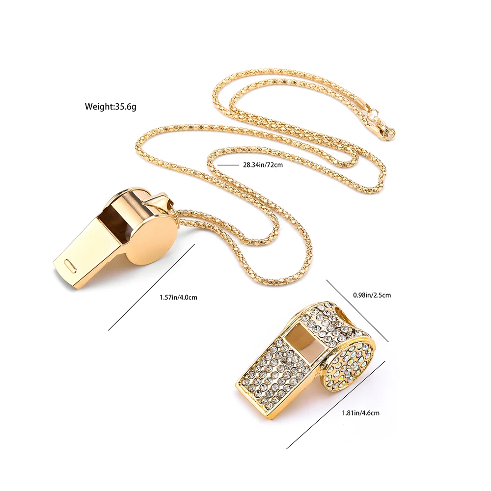 Creative Whistle Pendant Necklace Zircon Inlaid Box Removable Personalized Jewelry Interesting Gift Souvenir