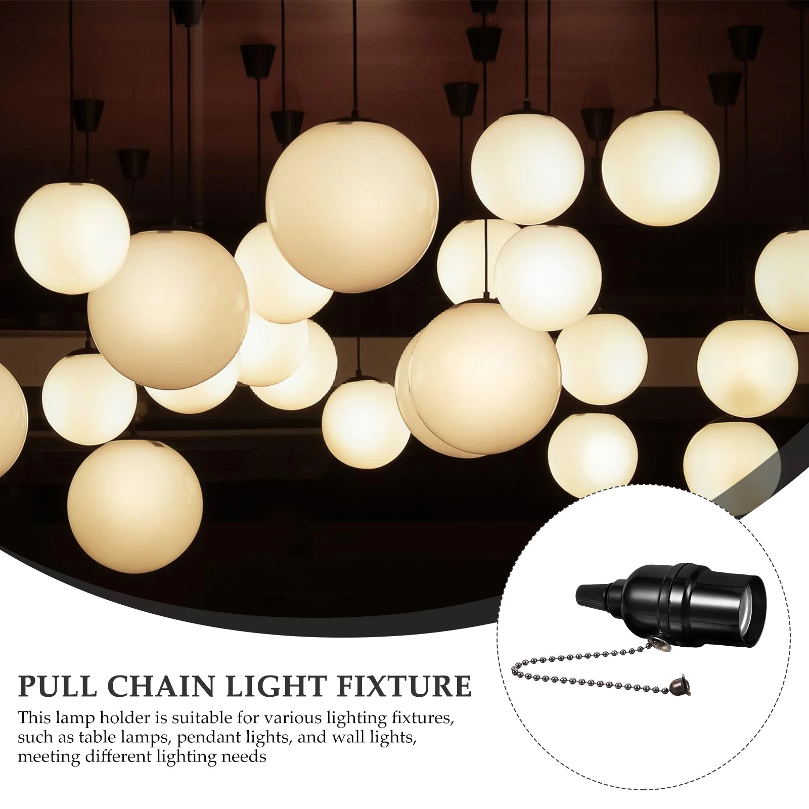 

Lamp Head Pull Chain Light Fixture 250V250W Socket Holder Parts Bulb Base Lampholder for Table Pendant Wall Ceiling