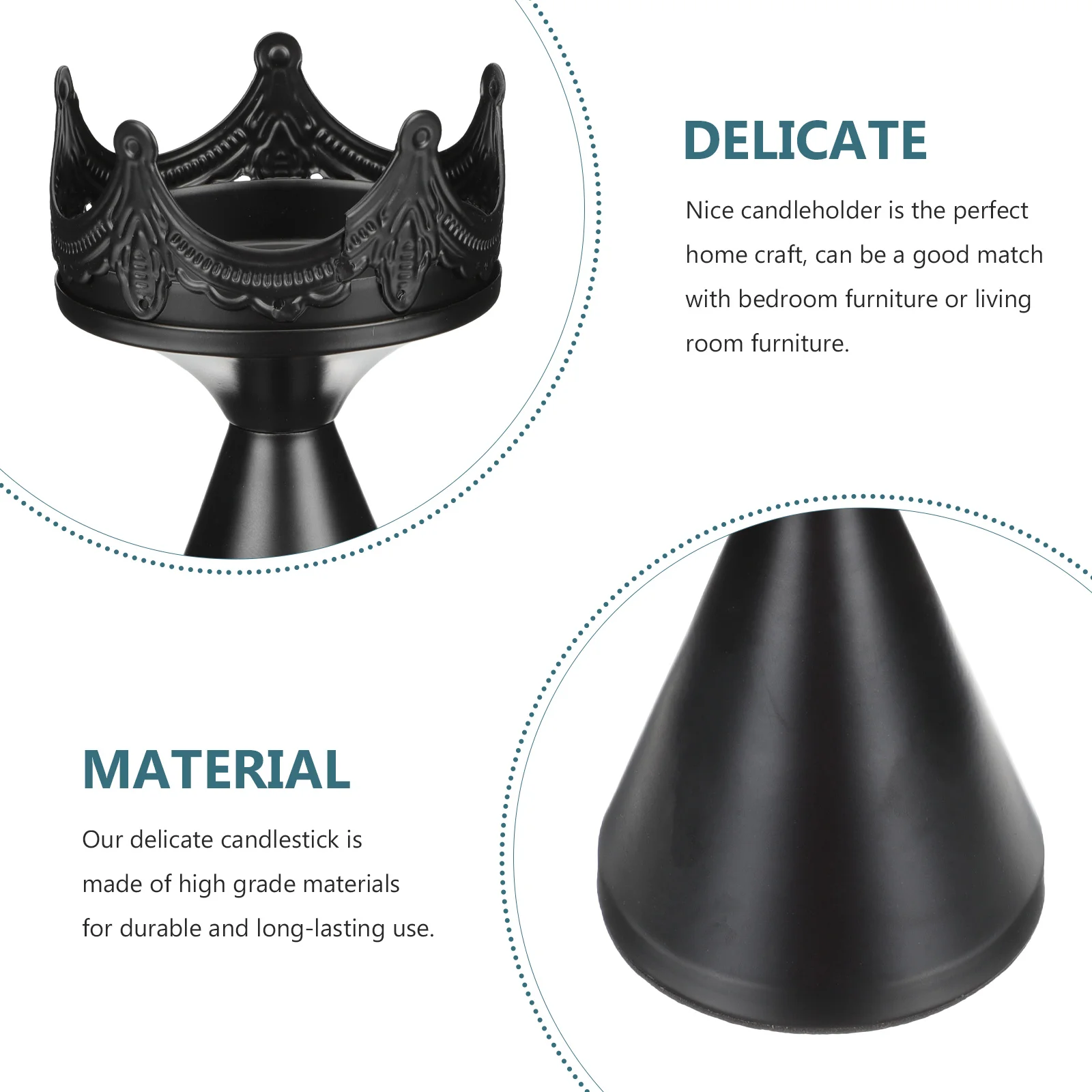 

Crown Modeling Candlestick Desktop Iron Holder For Home Decor Wedding Party Festival Banquet Decorative Sticks