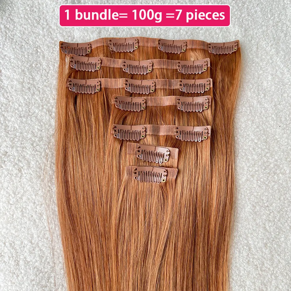 Color 30 Clip In Hair Extensions Real Human Hair Vietnamese For Women Straight Hair 7pcs/100g Virgin Human Hair Thick Silky Soft