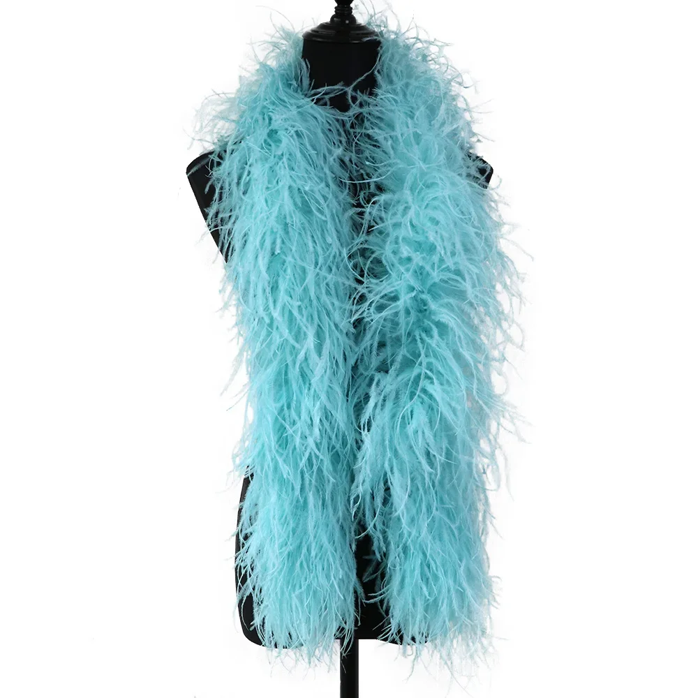 

1 Meter Customized Colorful Ostrich Feathers Boa 2-15 Ply Wedding Clothing Dress Decoration Fluffy Soft Feather Trim Shawl