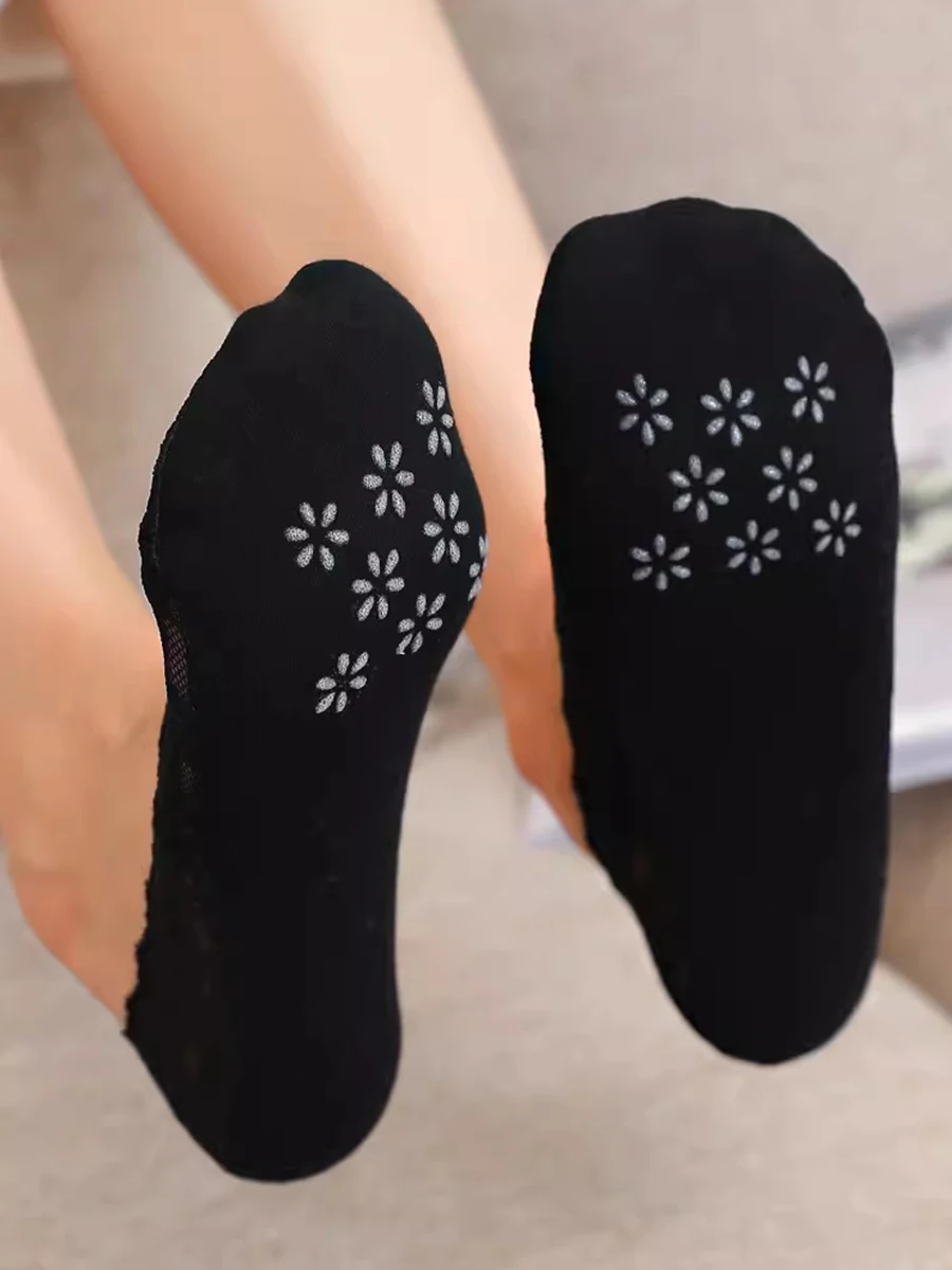 Socks Women\'s Short No-Show Invisible Ankle Foot Summer Cotton Transparent White Lace Low Cut Boat Sock 1 Pairs