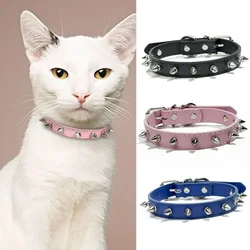 Collier en cuir clouté à pointes pour animaux de compagnie, sangle de cou cool, chiens et chats, petits et moyens animaux de compagnie, produits colorés, 1PC